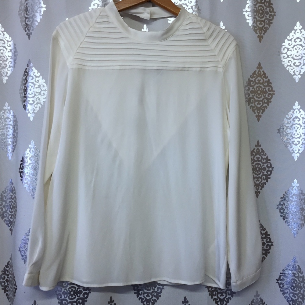 J.Brand Chrystal Pleated Long-Sleeve Silk Top